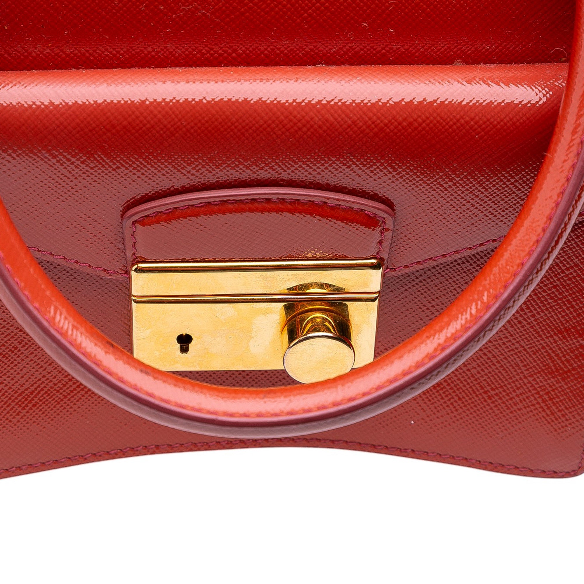 Saffiano Vernice Front Pocket Galleria Double Zip Satchel