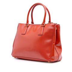 Saffiano Vernice Front Pocket Galleria Double Zip Satchel