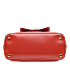 Saffiano Vernice Front Pocket Galleria Double Zip Satchel