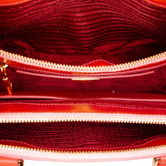 Saffiano Vernice Front Pocket Galleria Double Zip Satchel