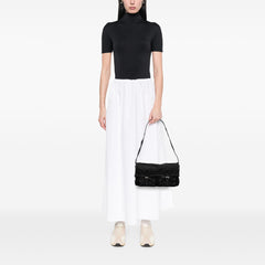 Tessuto and Nappa Double Buckle Messenger Bag