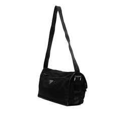 Tessuto and Nappa Double Buckle Messenger Bag