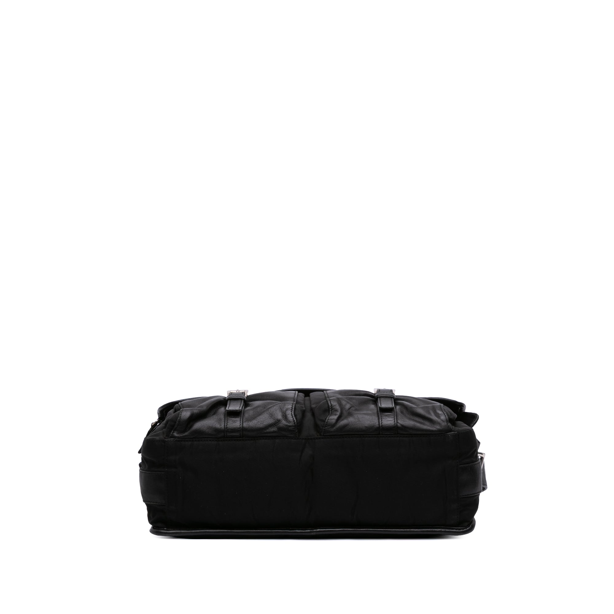 Tessuto and Nappa Double Buckle Messenger Bag