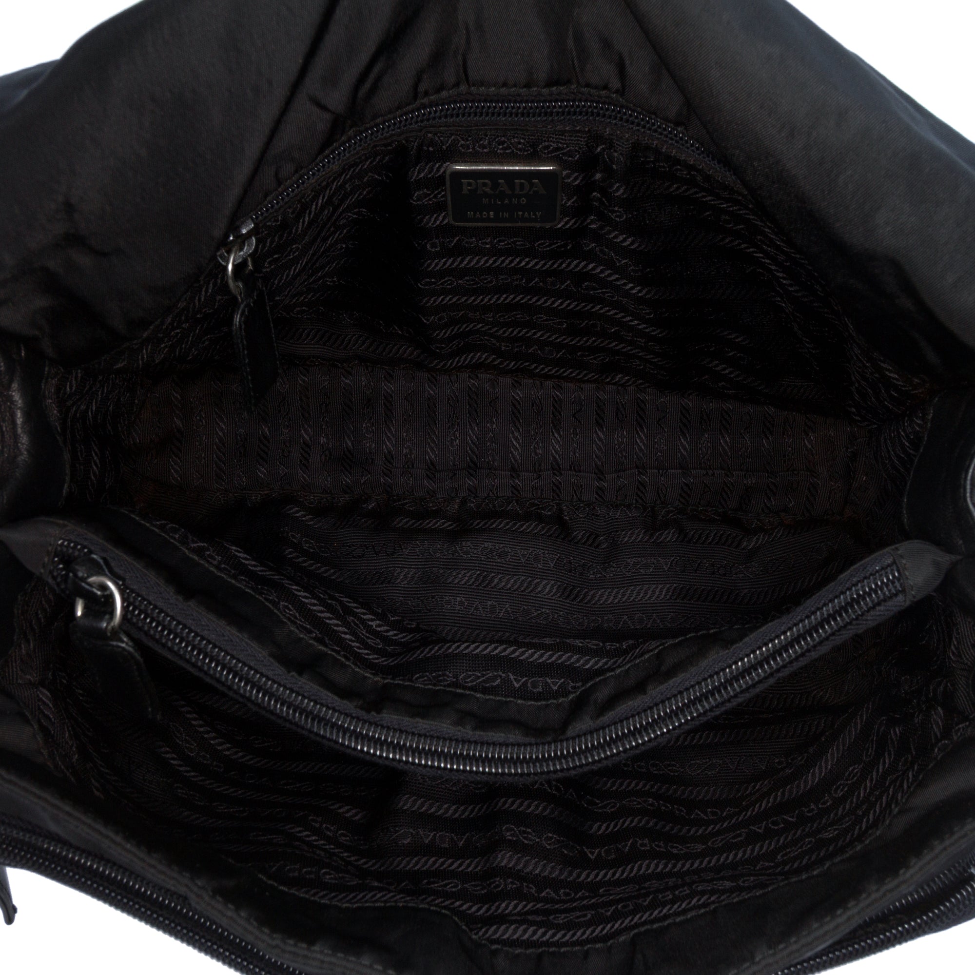 Tessuto and Nappa Double Buckle Messenger Bag