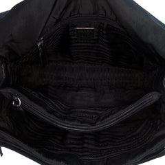 Tessuto and Nappa Double Buckle Messenger Bag