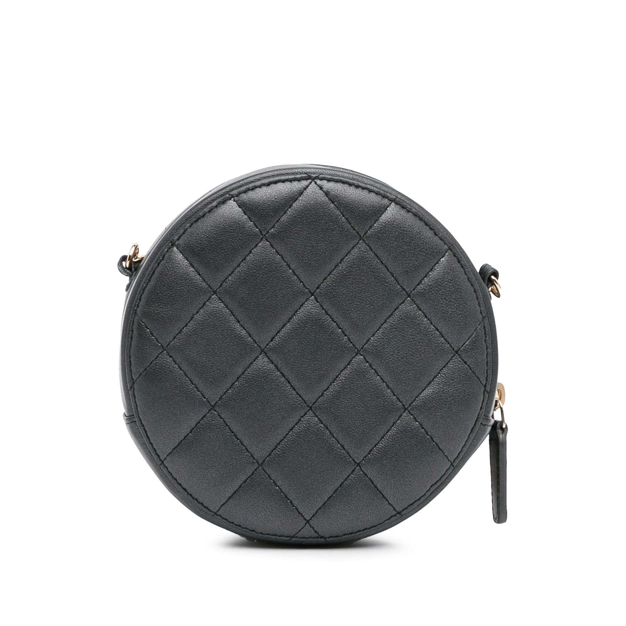 Quilted Lambskin Round Pearl Clutch with Chain_3