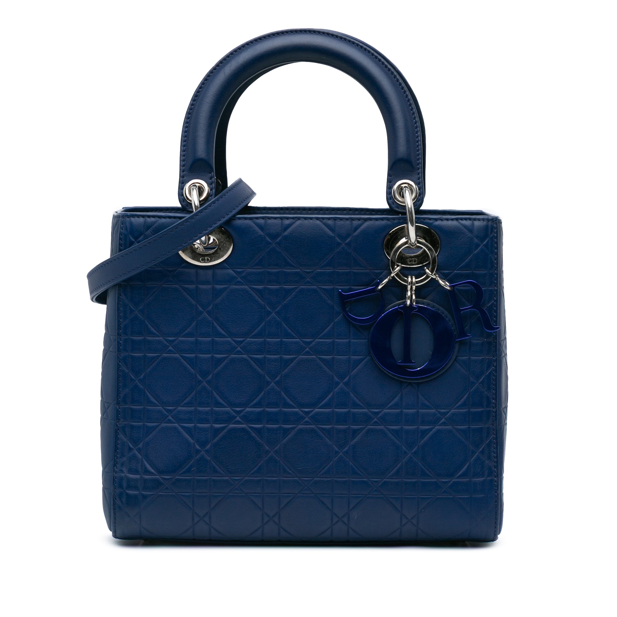 Medium Ultra Matte Calfskin Cannage Embossed Lady Dior