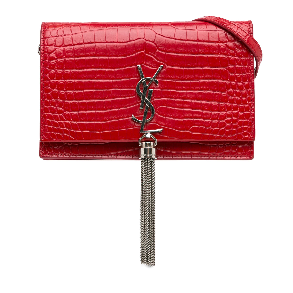 Small Embossed Kate Tassel Wallet on Chain_0