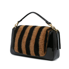 Shearling Pequin Baguette Satchel