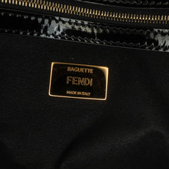 Shearling Pequin Baguette Satchel