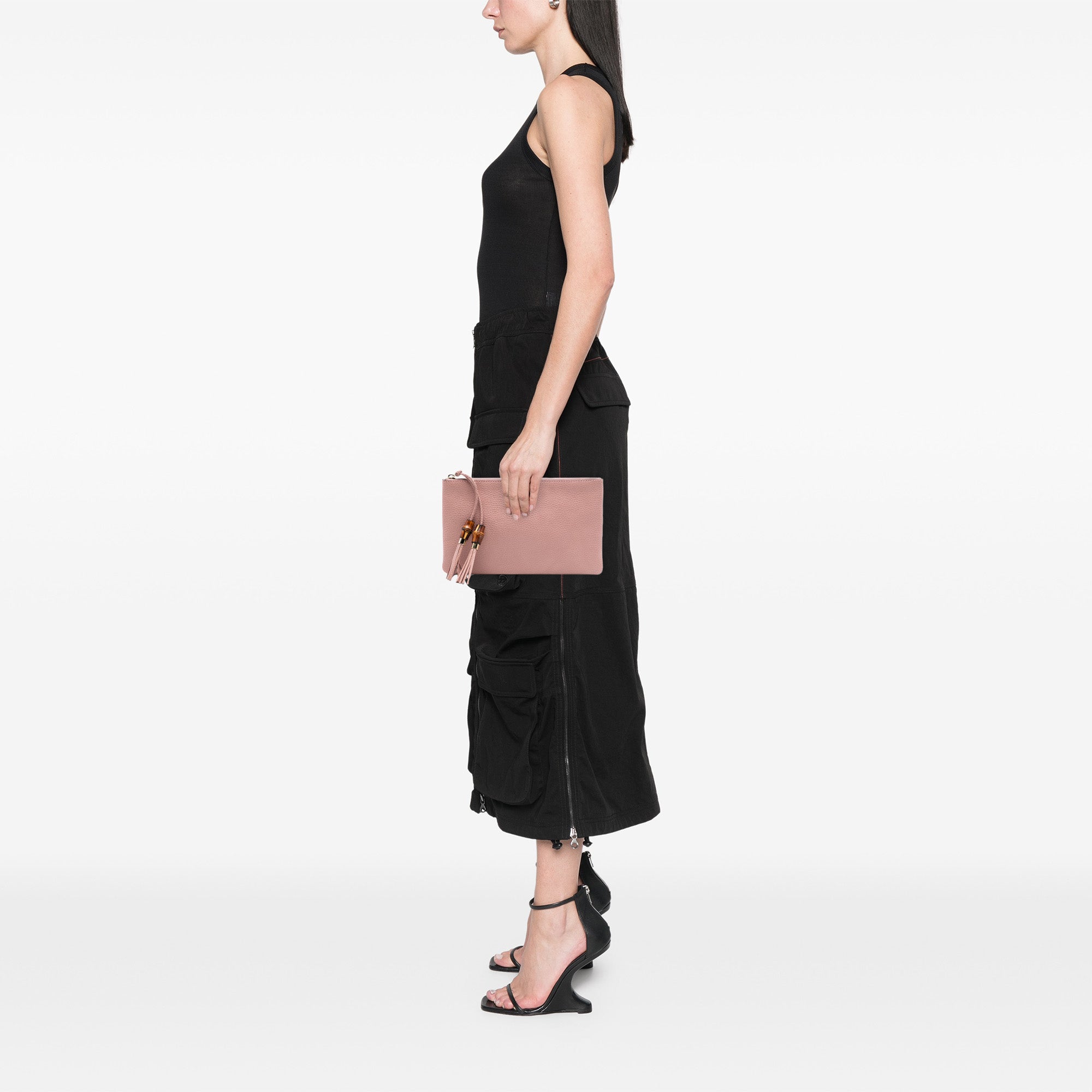 Calfskin Bamboo Clutch