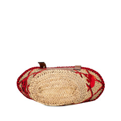 Small Animal Embroidered Raffia Basket Tote_3