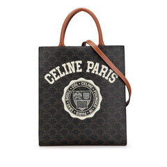 Small Paris Print Triomphe Coated Canvas Vertical Cabas