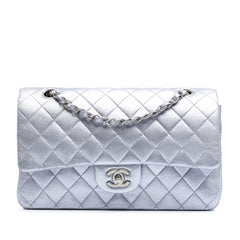 Medium Classic Metallic Calfskin Double Flap