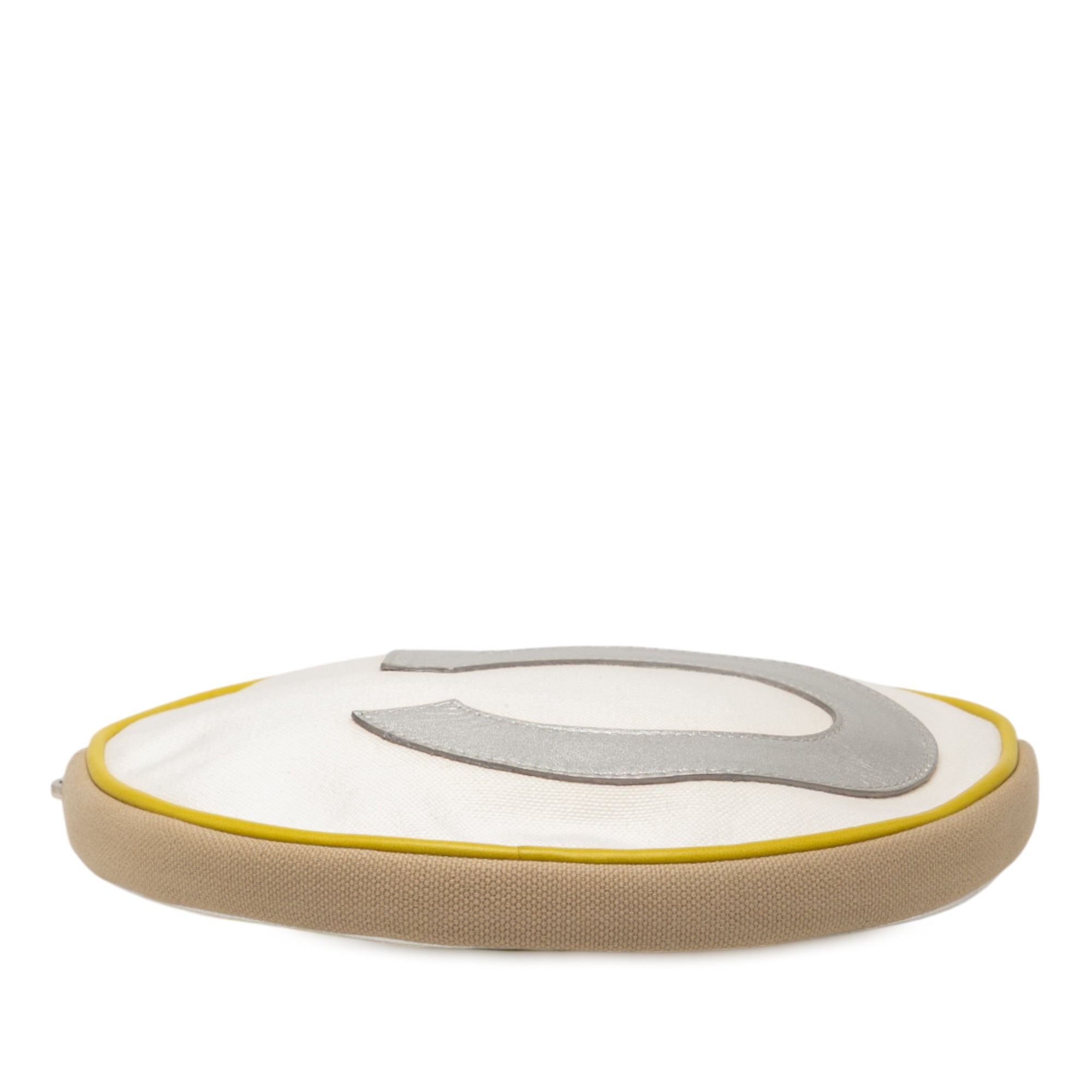 CC Canvas and Metallic Calfskin No. 5 Wristlet Pouch