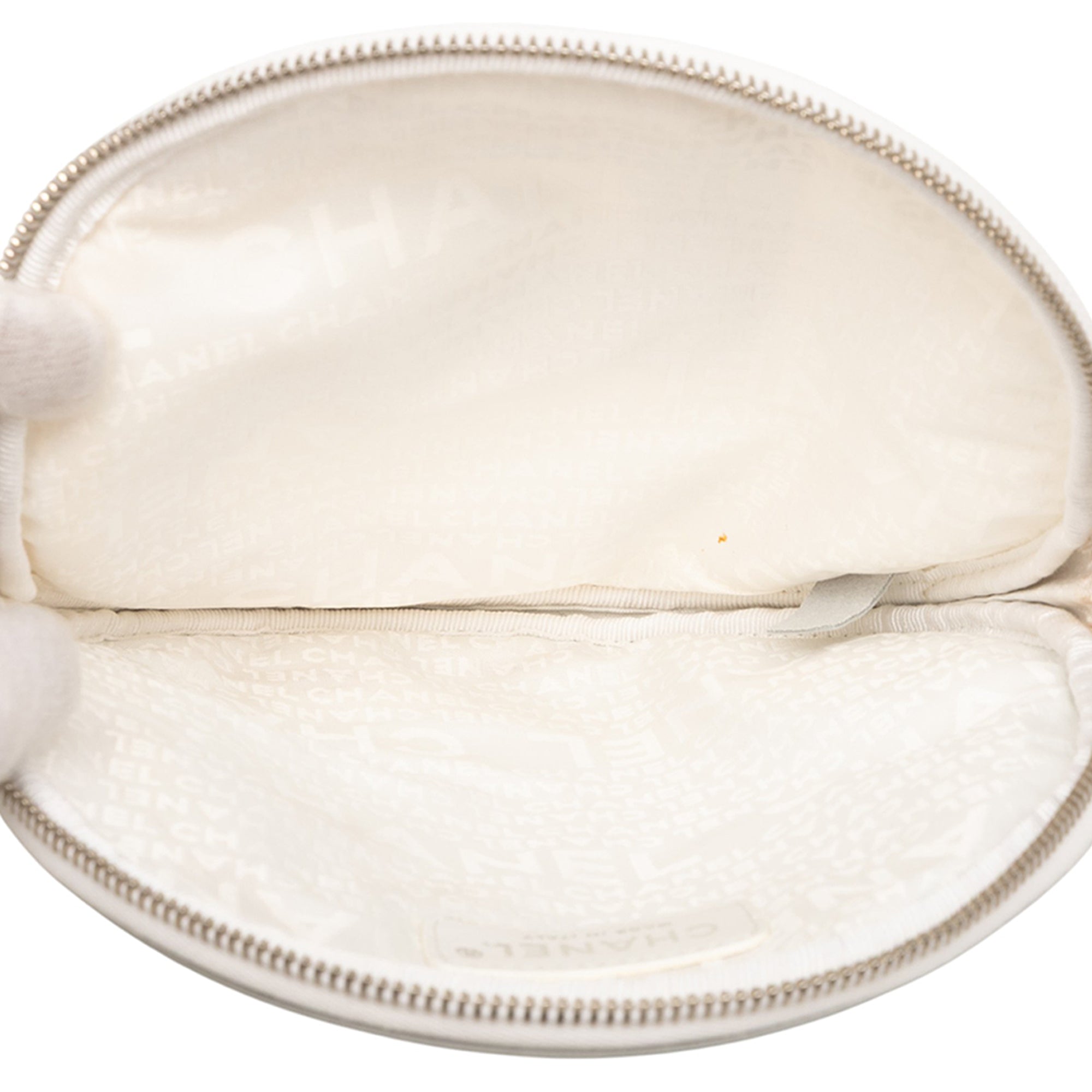 CC Canvas and Metallic Calfskin No. 5 Wristlet Pouch