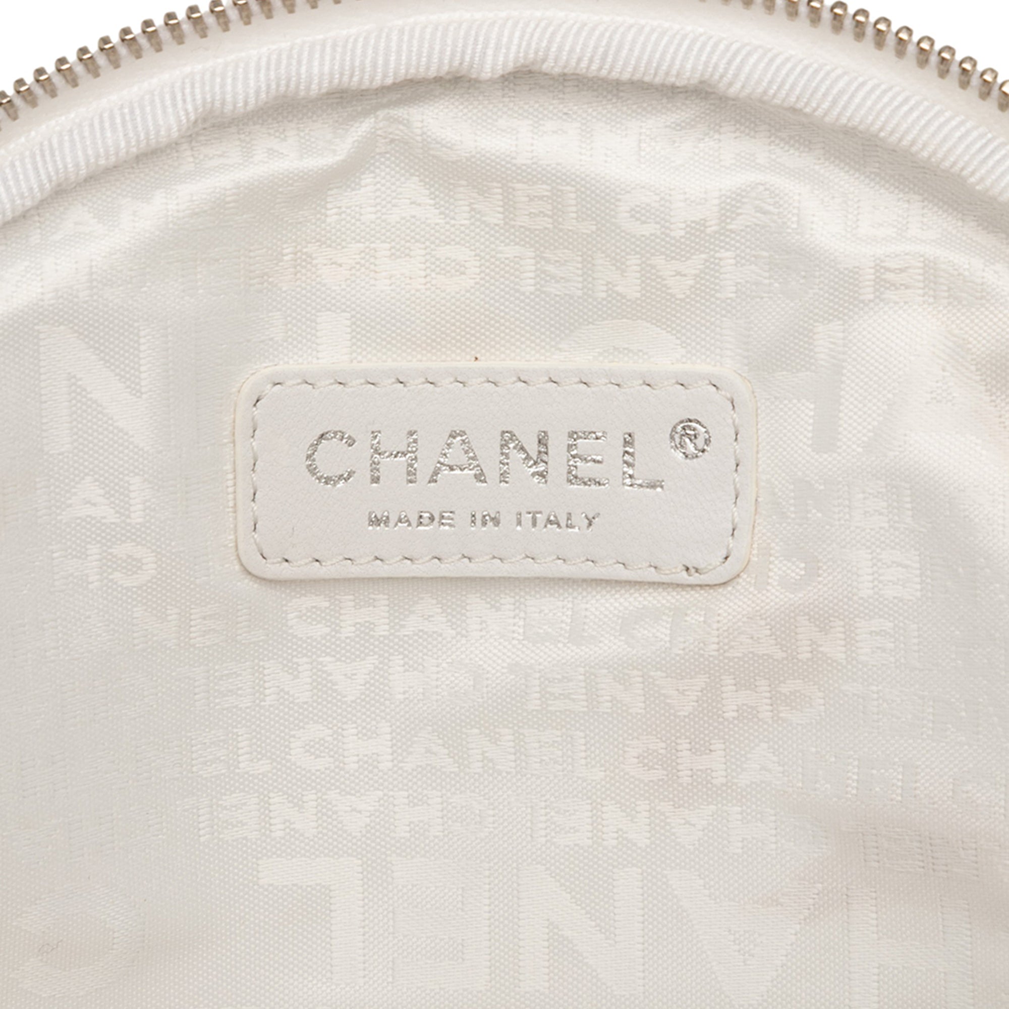 CC Canvas and Metallic Calfskin No. 5 Wristlet Pouch