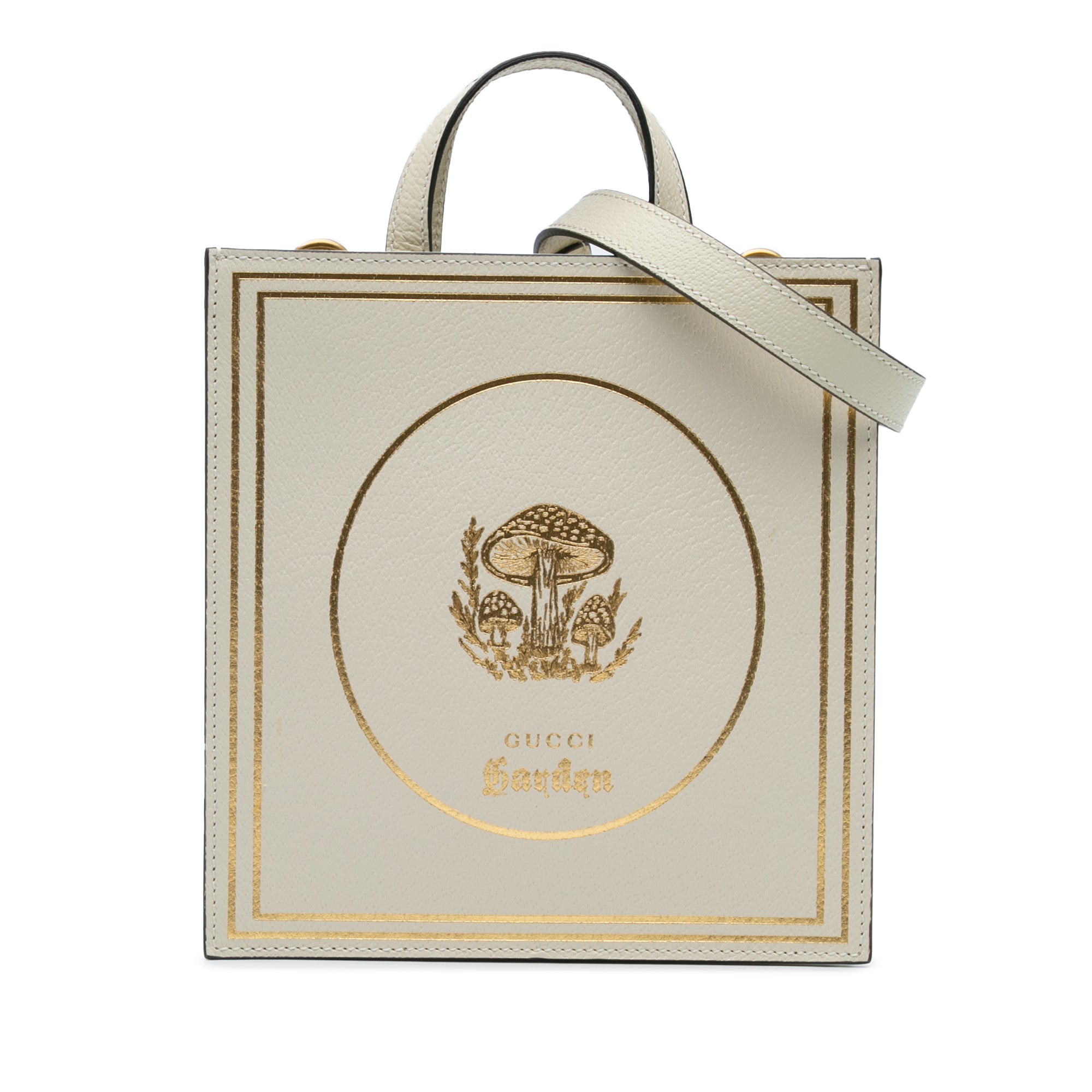Garden Calfskin Mushrooms Vertical Shopping Tote