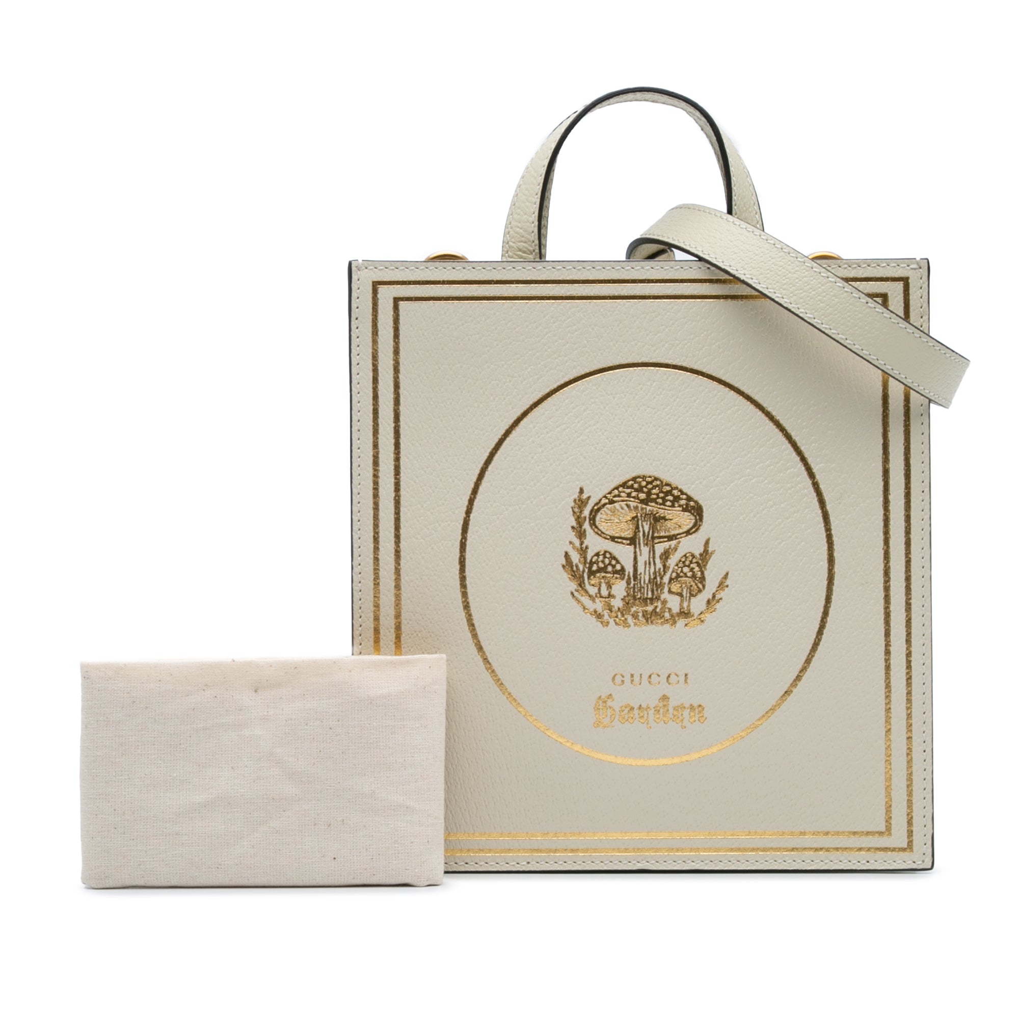 Garden Calfskin Mushrooms Vertical Shopping Tote