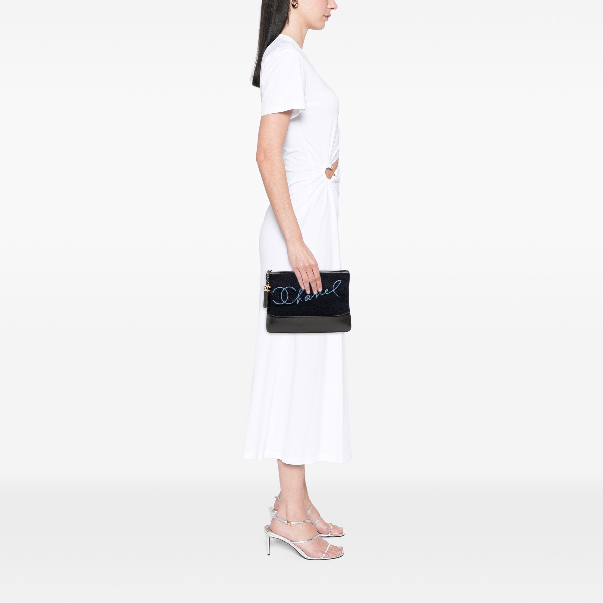 Paris-Hamburg Wool Embroidered Gabrielle Clutch