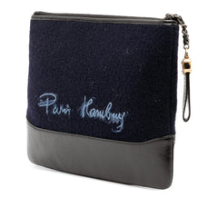 Paris-Hamburg Wool Embroidered Gabrielle Clutch