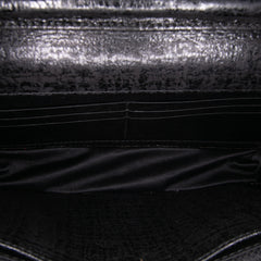 CC Quilted Crinkled Patent Wallet On Chain