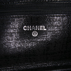 CC Quilted Crinkled Patent Wallet On Chain