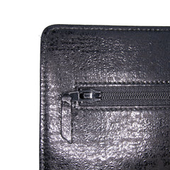 CC Quilted Crinkled Patent Wallet On Chain