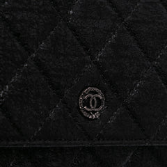 CC Quilted Crinkled Patent Wallet On Chain