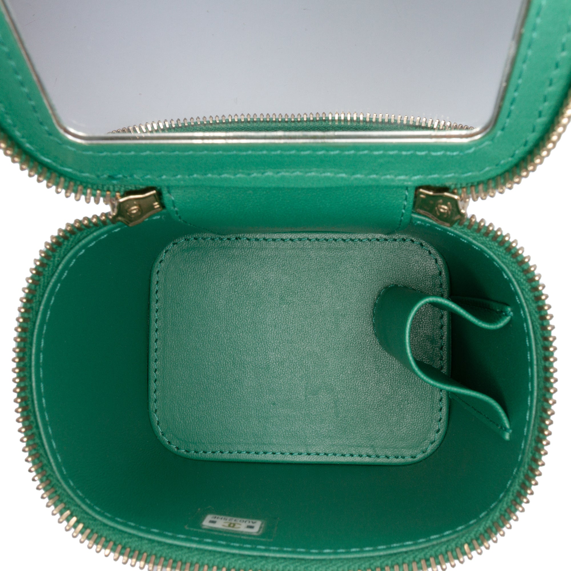 Mini CC Quilted Lambskin Top Handle Vanity Case With Chain