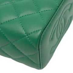 Mini CC Quilted Lambskin Top Handle Vanity Case With Chain