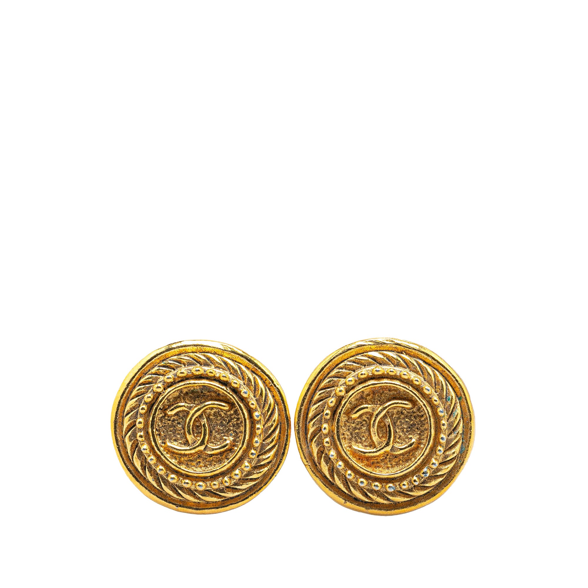 Gold Plated CC Clip On Earrings