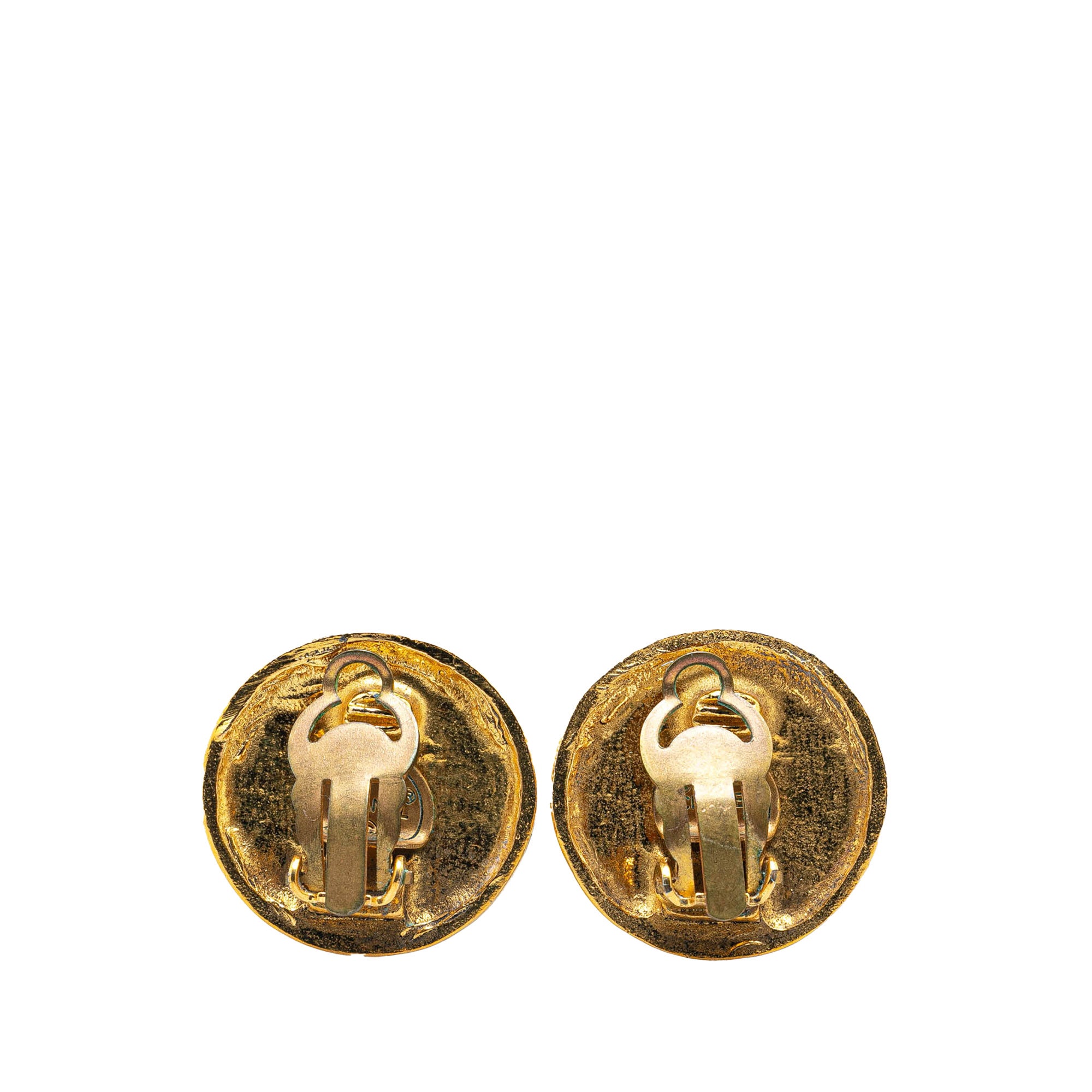 Gold Plated CC Clip On Earrings