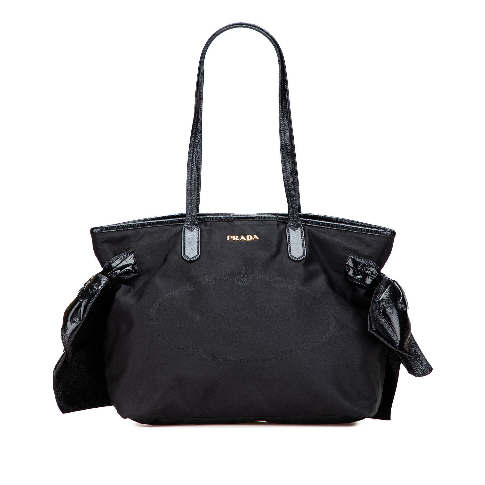 Tessuto Canapa Logo Bow Tote