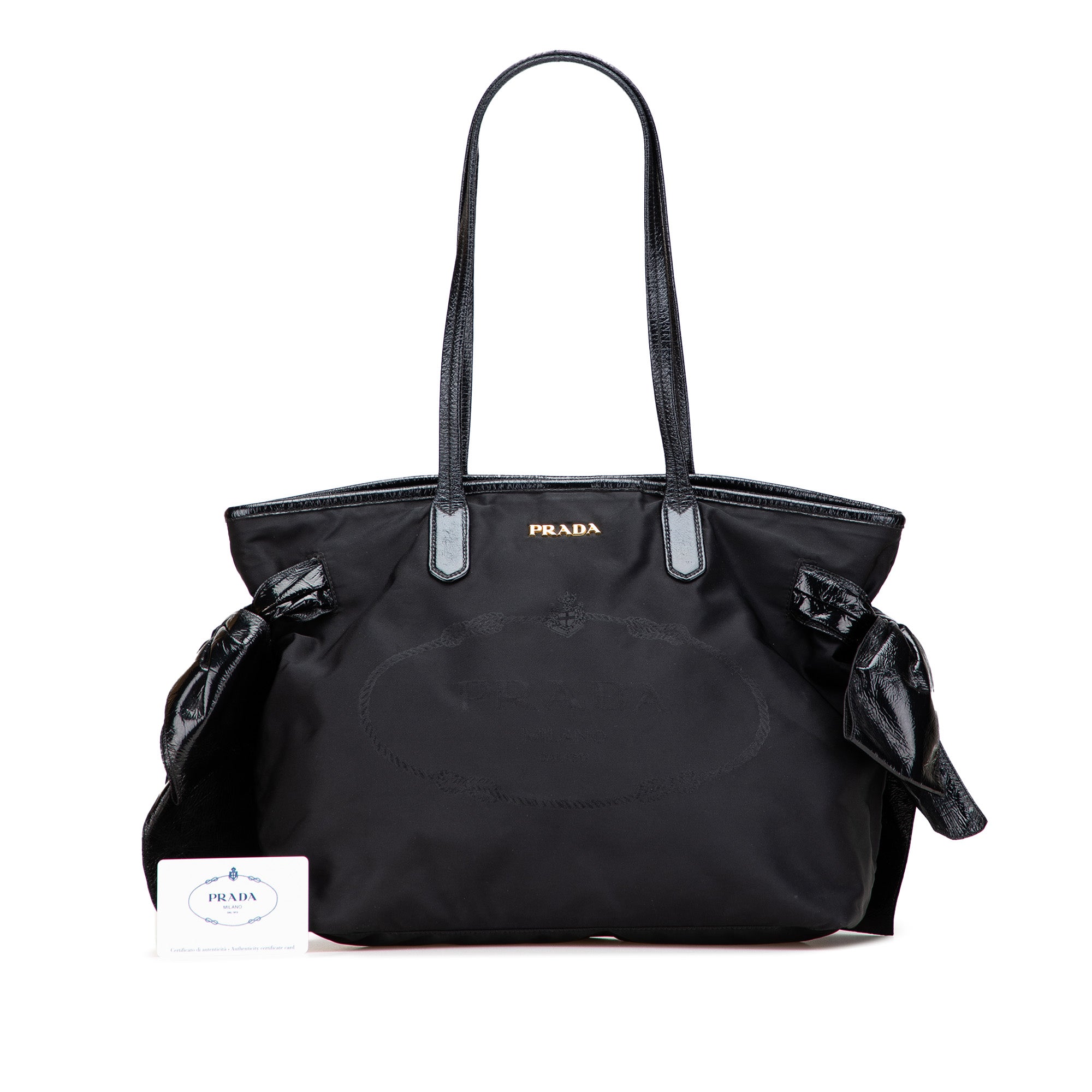 Tessuto Canapa Logo Bow Tote