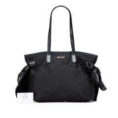 Tessuto Canapa Logo Bow Tote