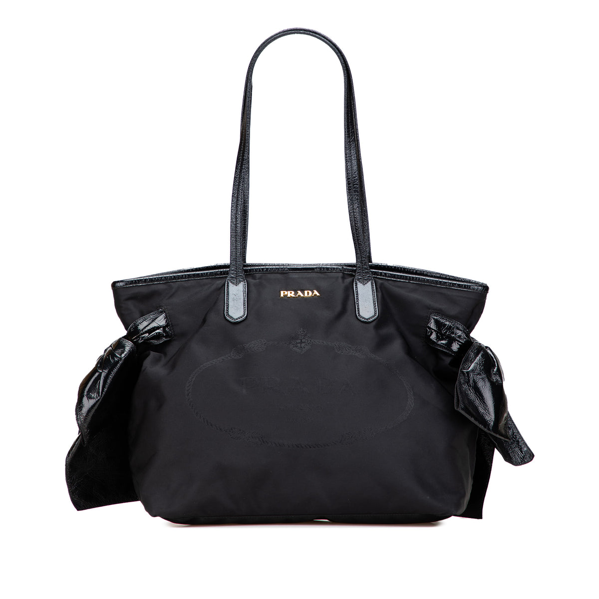 Tessuto Canapa Logo Bow Tote