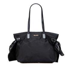 Tessuto Canapa Logo Bow Tote