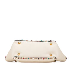 Small Leather Rockstud Rolling Trapeze Satchel