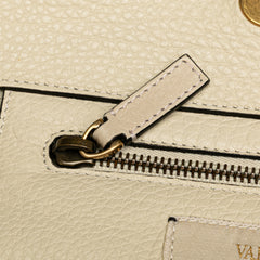 Small Leather Rockstud Rolling Trapeze Satchel