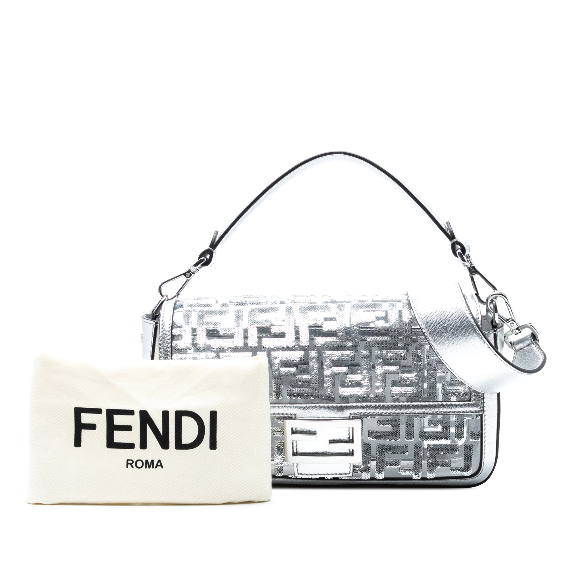 Nicki Minaj Medium Sequined PVC FF 1974 Baguette Satchel
