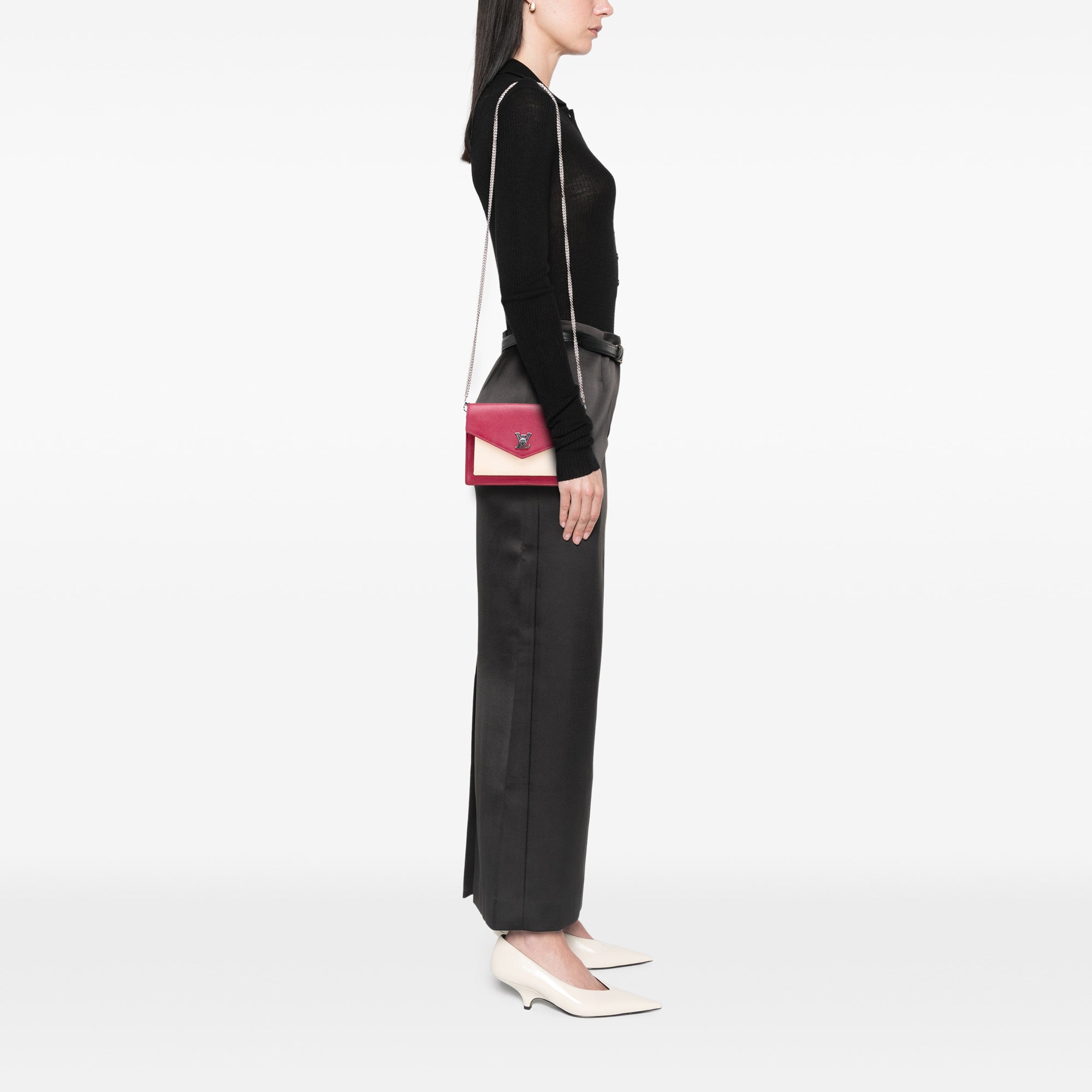 Bicolor Leather MyLockMe Chain Pochette