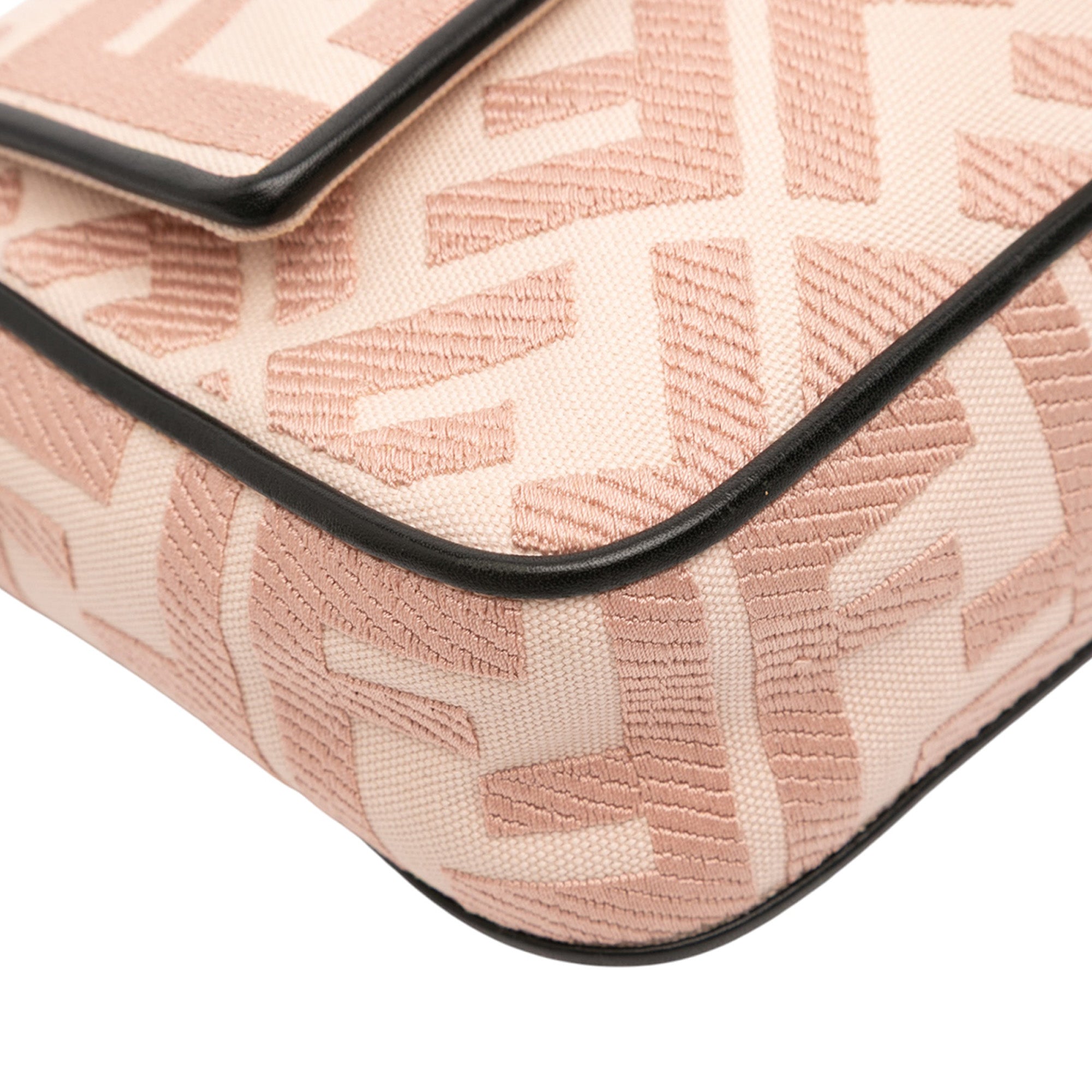 Zucca Embroidered Canvas Baguette Satchel