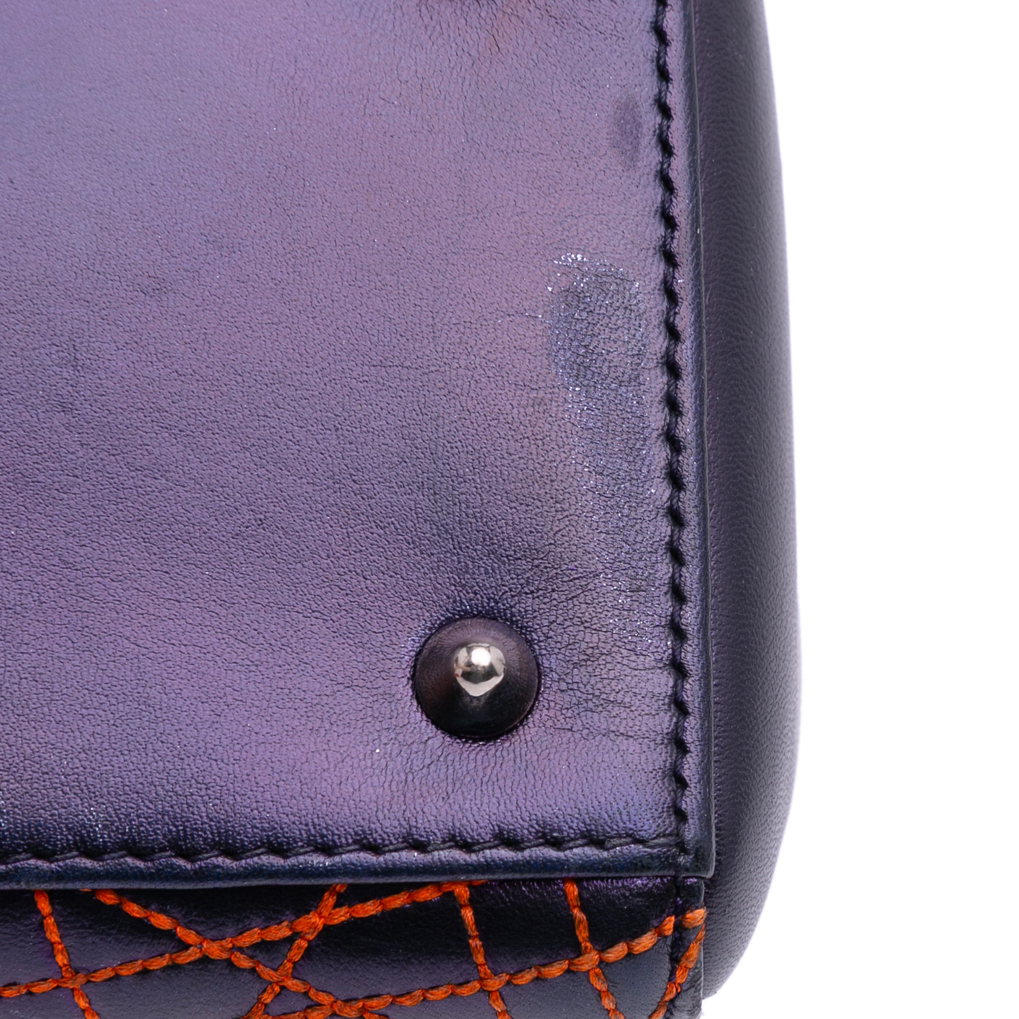 Anselm Reyle Medium Metallic Lambskin Cannage Lady Dior