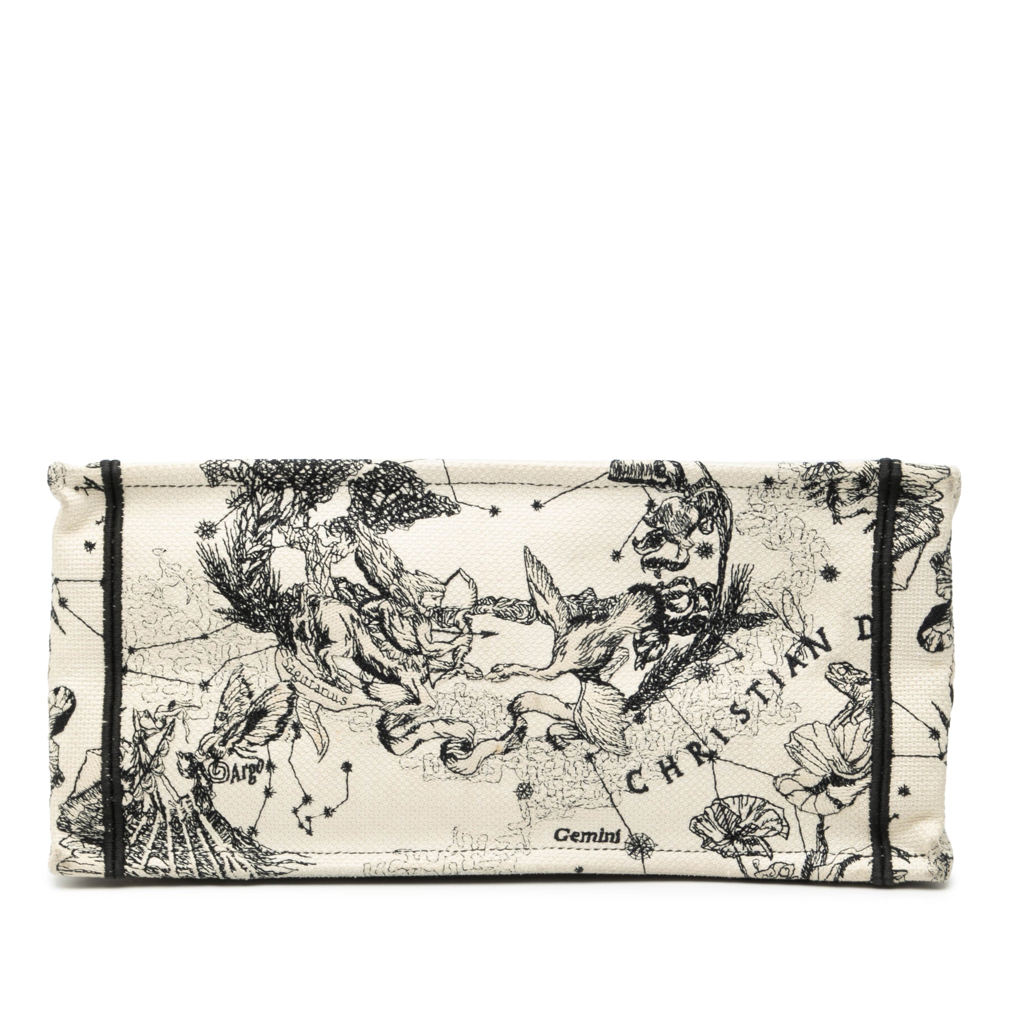 Medium Canvas Embroidered Zodiac Toile De Jouy Book Tote