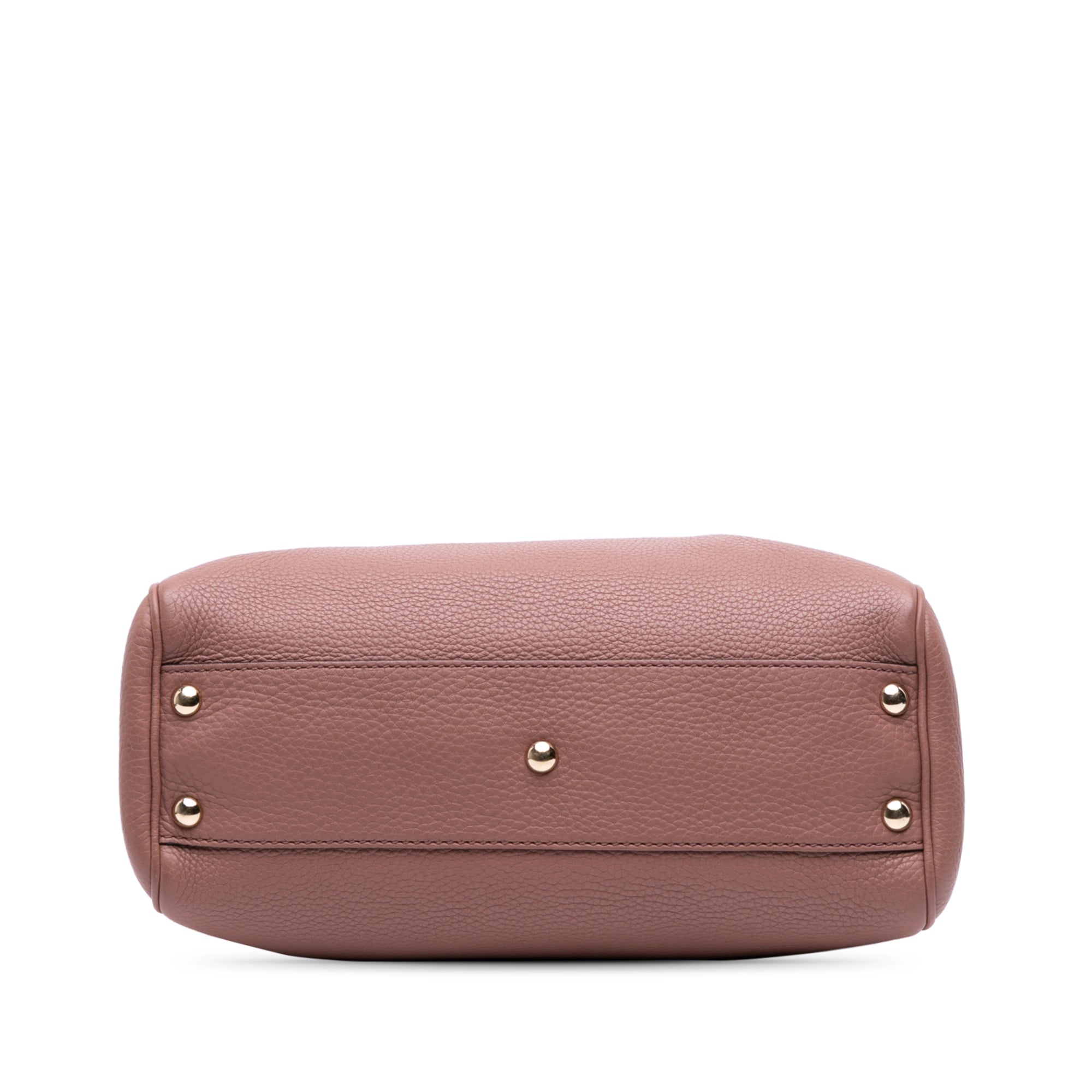 Small Calfskin Bamboo Shopper Satchel