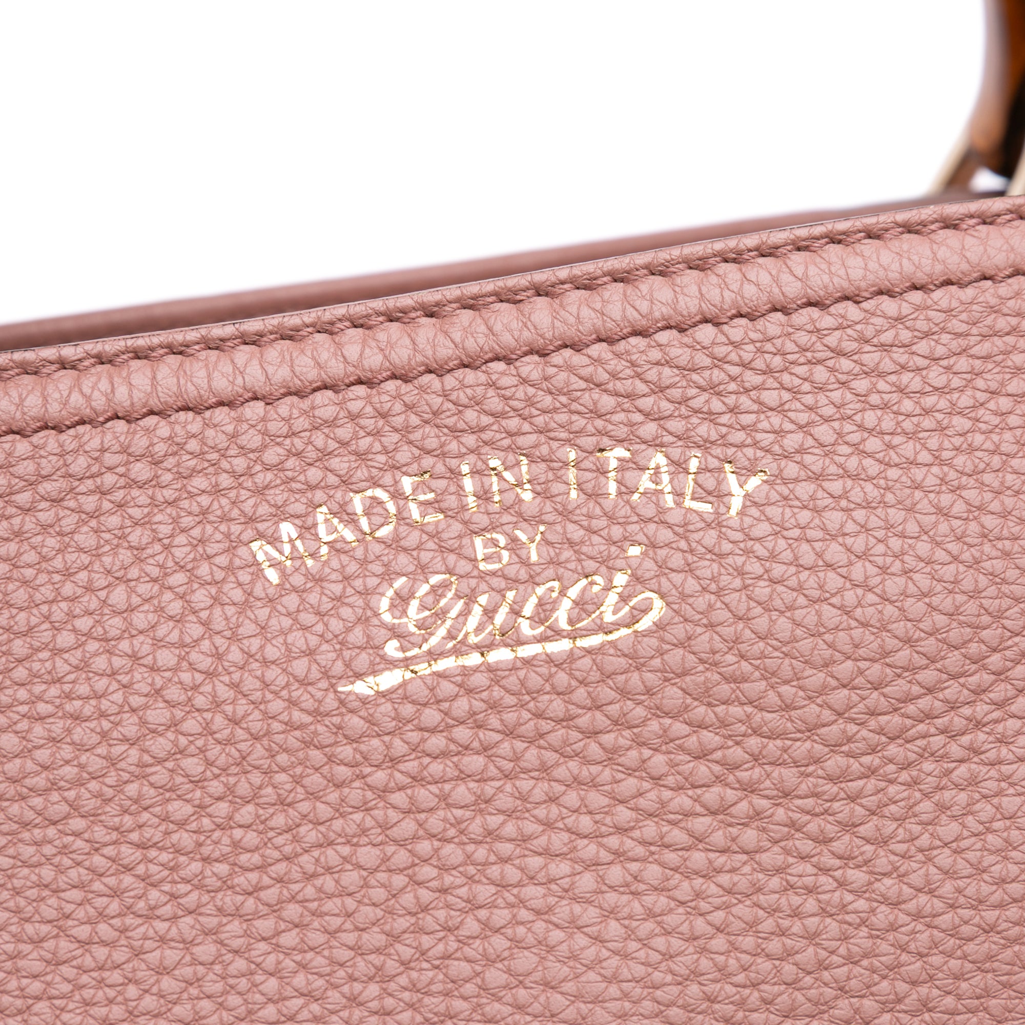 Small Calfskin Bamboo Shopper Satchel