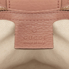 Small Calfskin Bamboo Shopper Satchel