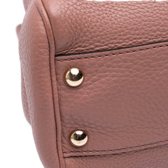 Small Calfskin Bamboo Shopper Satchel