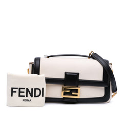 Bicolor Leather Chain Midi Baguette